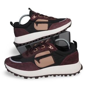 G-Star Raw Theq Run Casual Suede Sneakers Womens 8 Burgundy Black Low Top Shoes